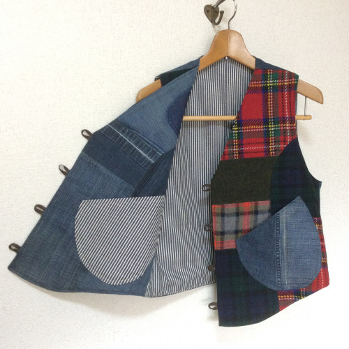 reversible patchwork vest