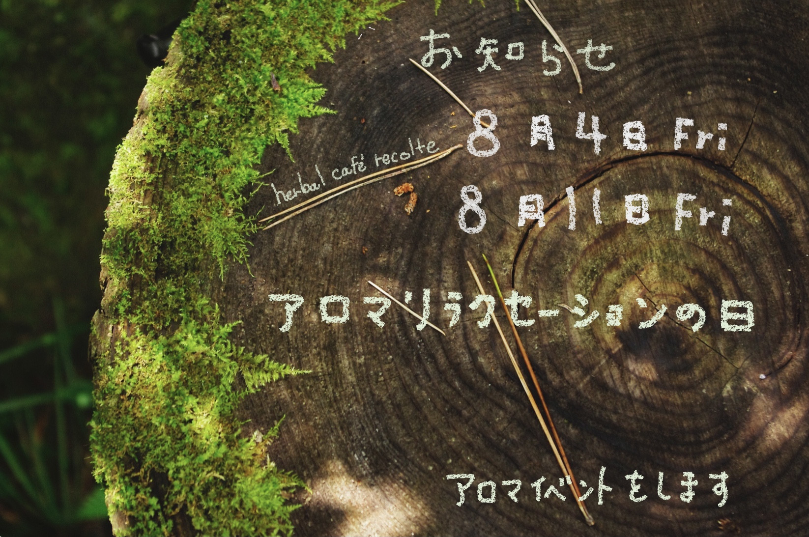 ＊　８月　アロマリラクセーションの日　＊