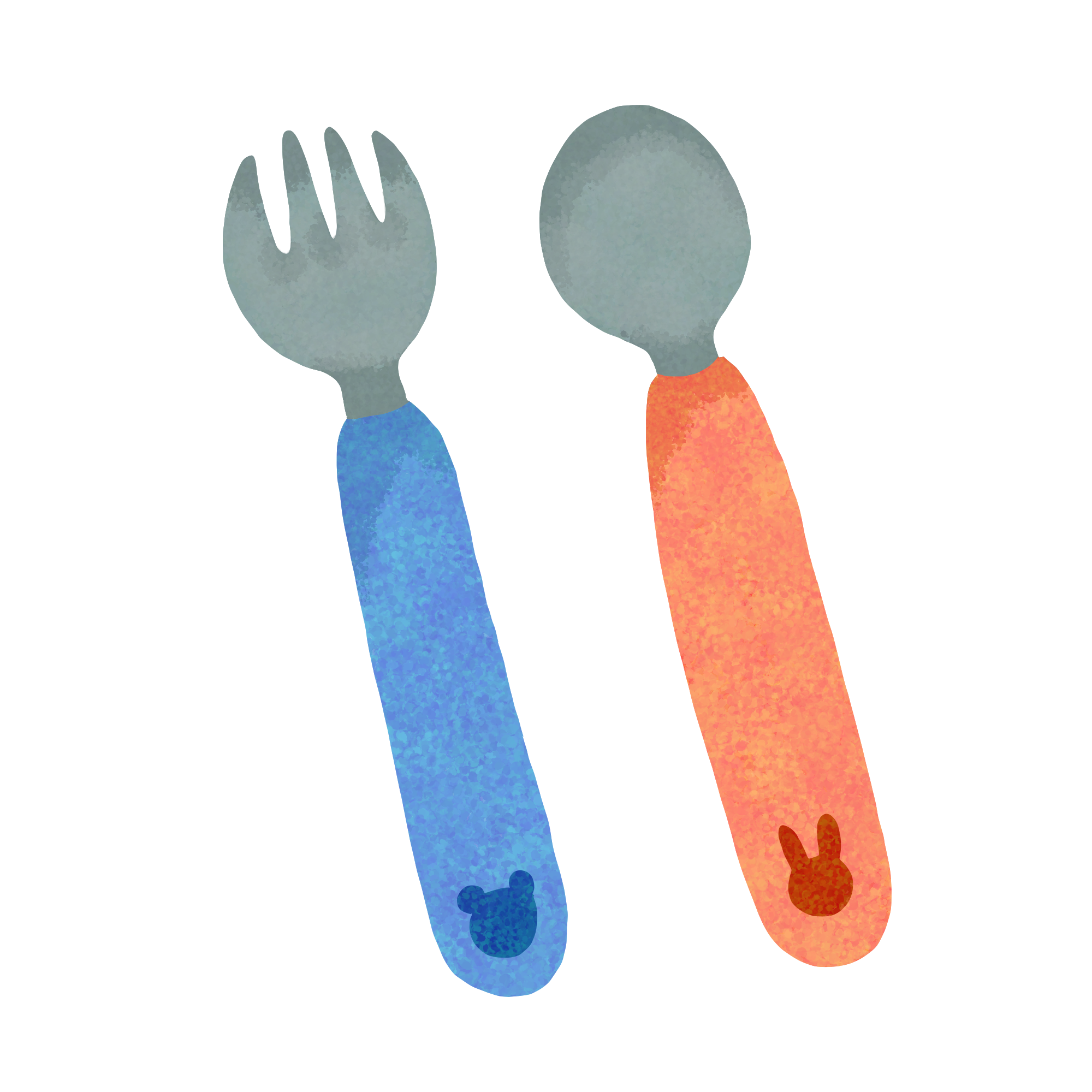 フォークとスプーンのイラスト