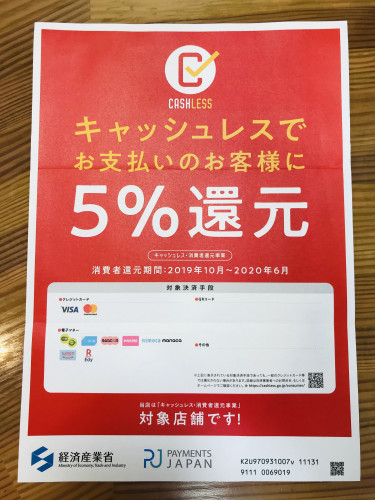 当院はキャッシュレス・ポイント還元事業の対象店舗です