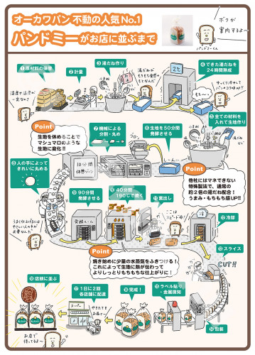 うえたに夫婦 株式会社オーカワパン パンドミー たまごぱん 製造工程イラスト うえたに夫婦ホームページ