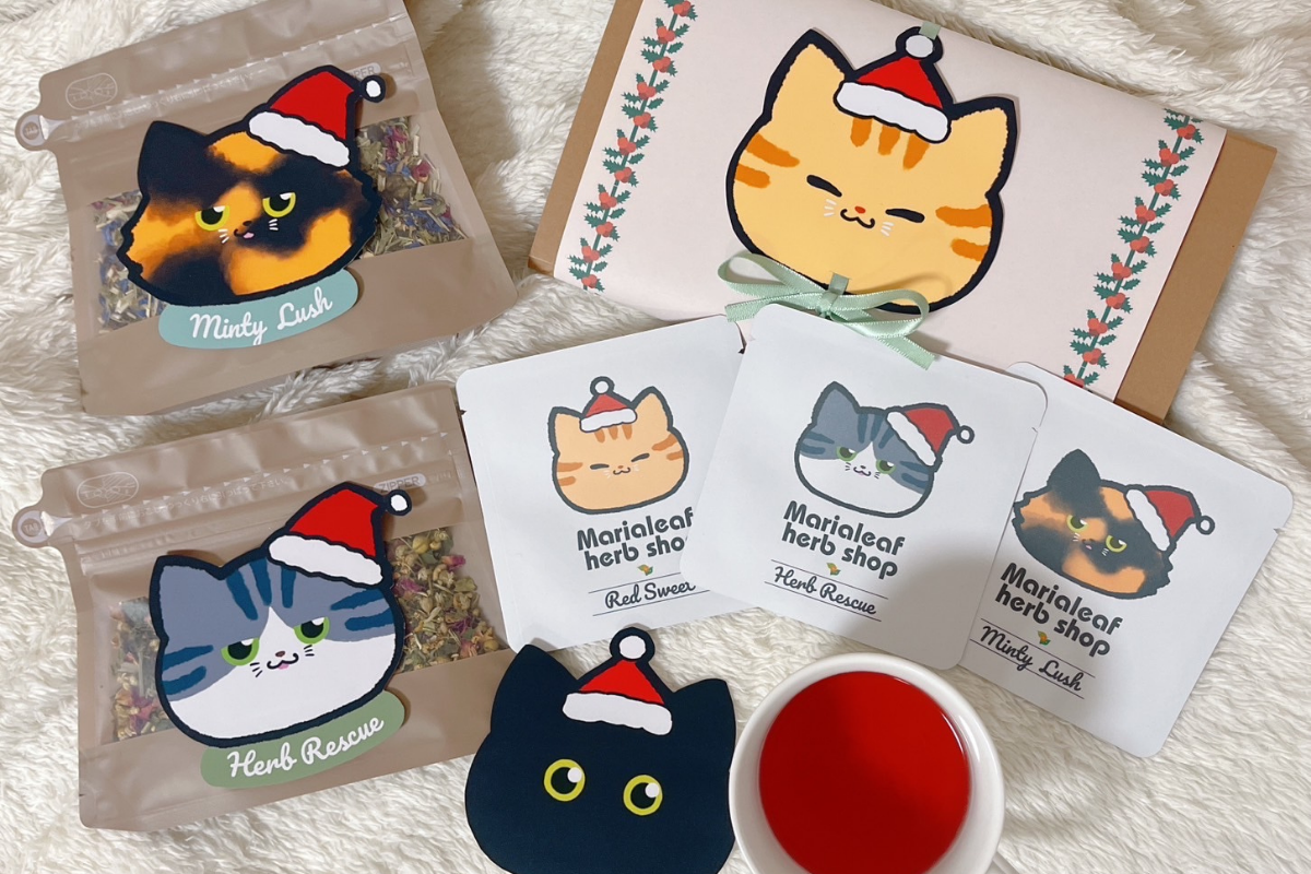 【お知らせ】天神FAVOに初出店！ねこがおハーブティーのクリスマスギフト（11/30〜12/2）｜マリアリーフショップ