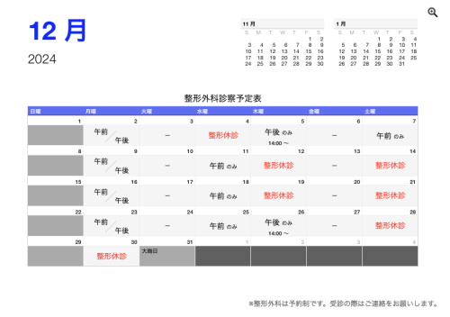 整形外科診察予定表（令6年12月）.png