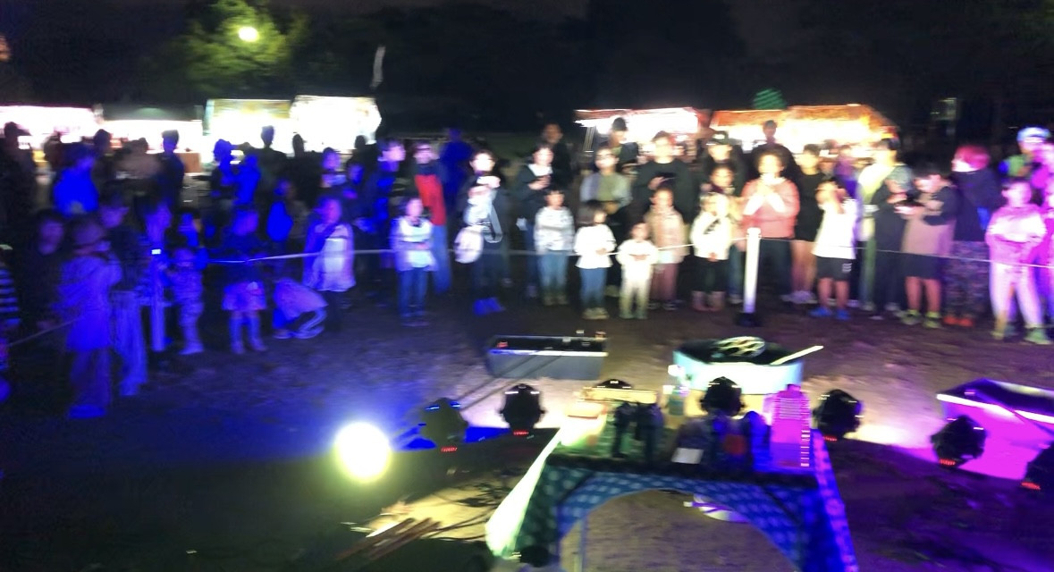 【福岡】博多港祭にてナイトバブルショー〈写真〉