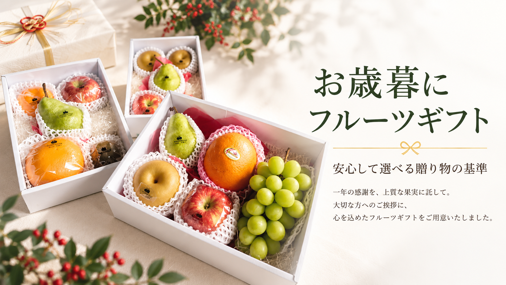 橋本フルーツのお歳暮ギフト。大切な方へ感謝を届ける季節の果物の贈り物