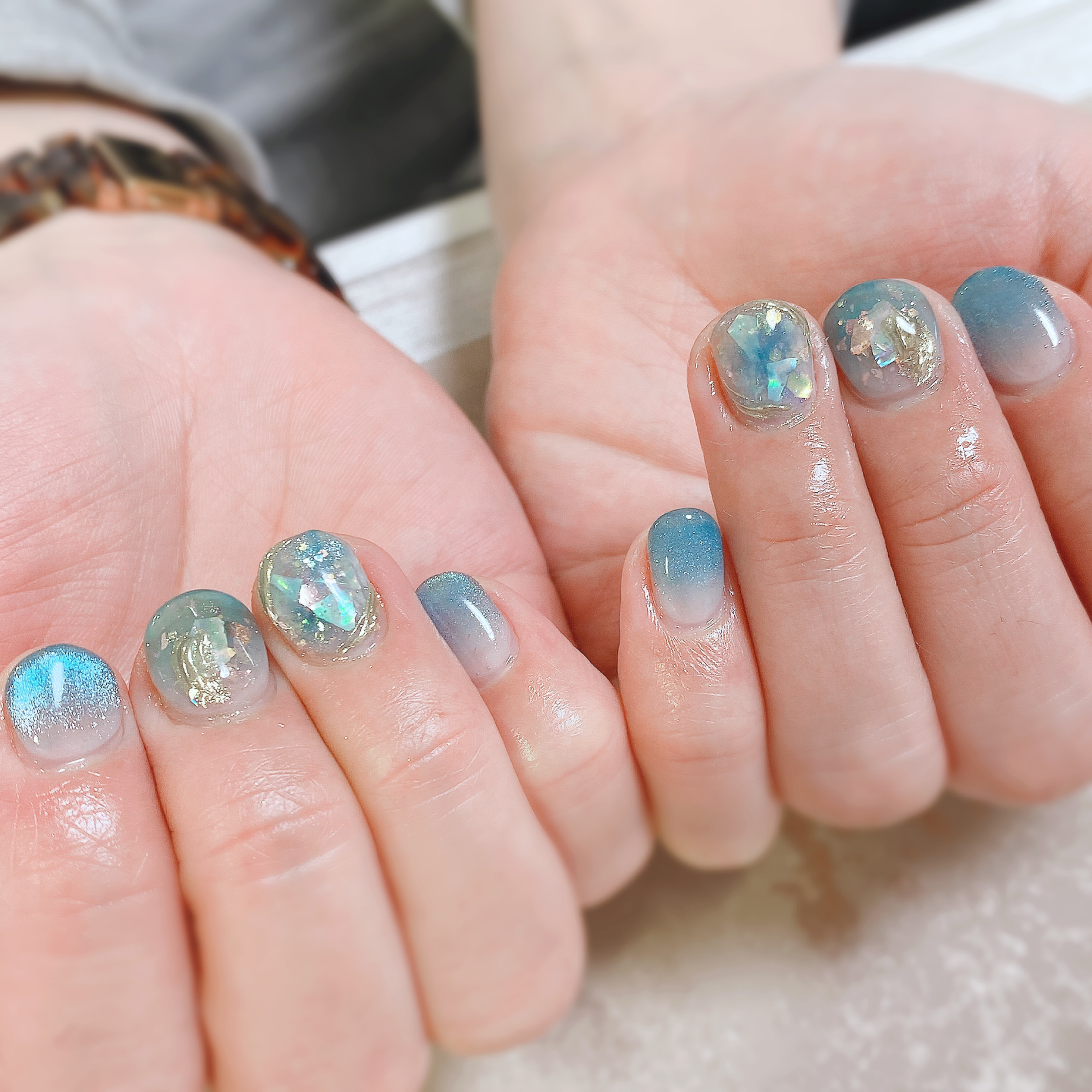 ブルーニュアンスネイル