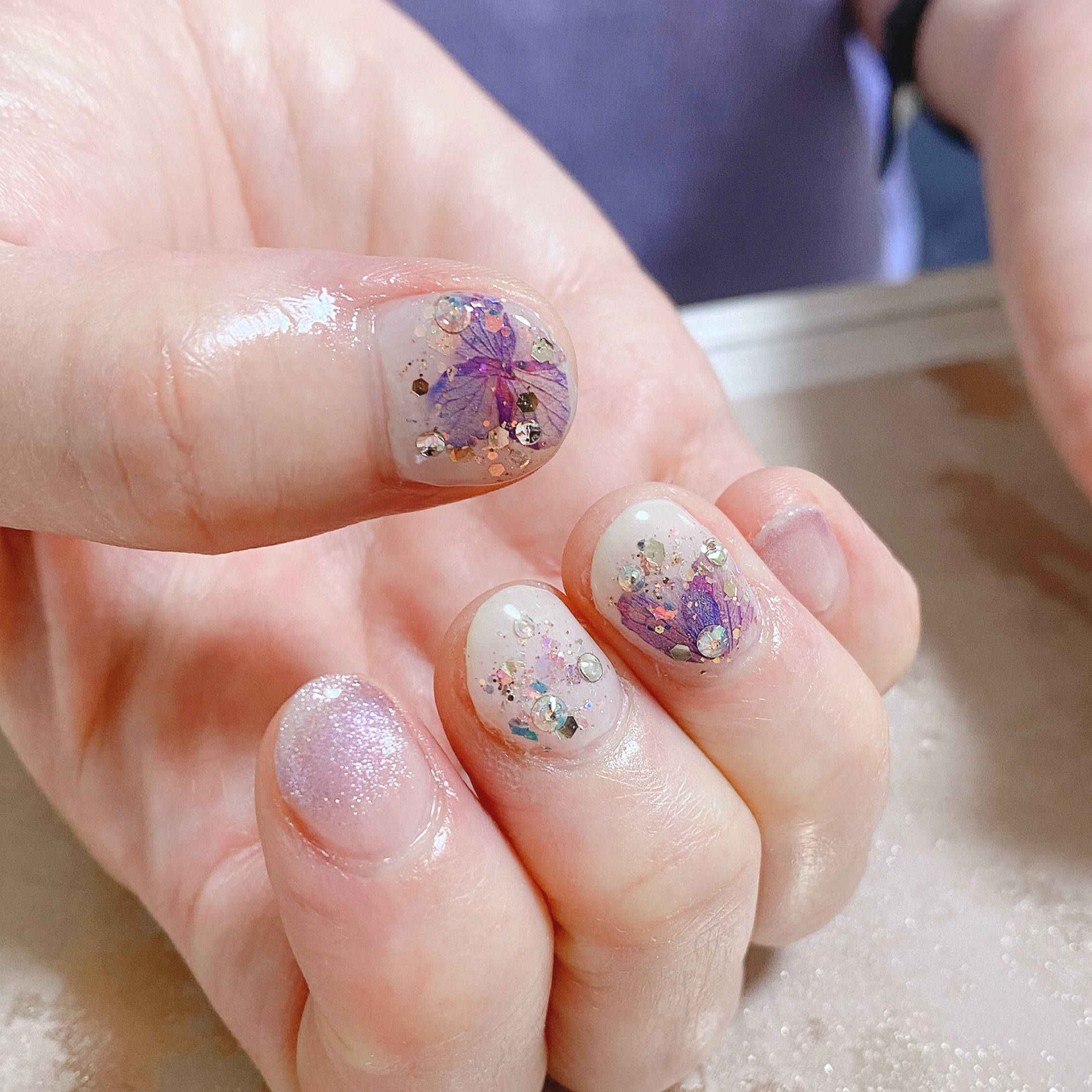 紫陽花ネイル