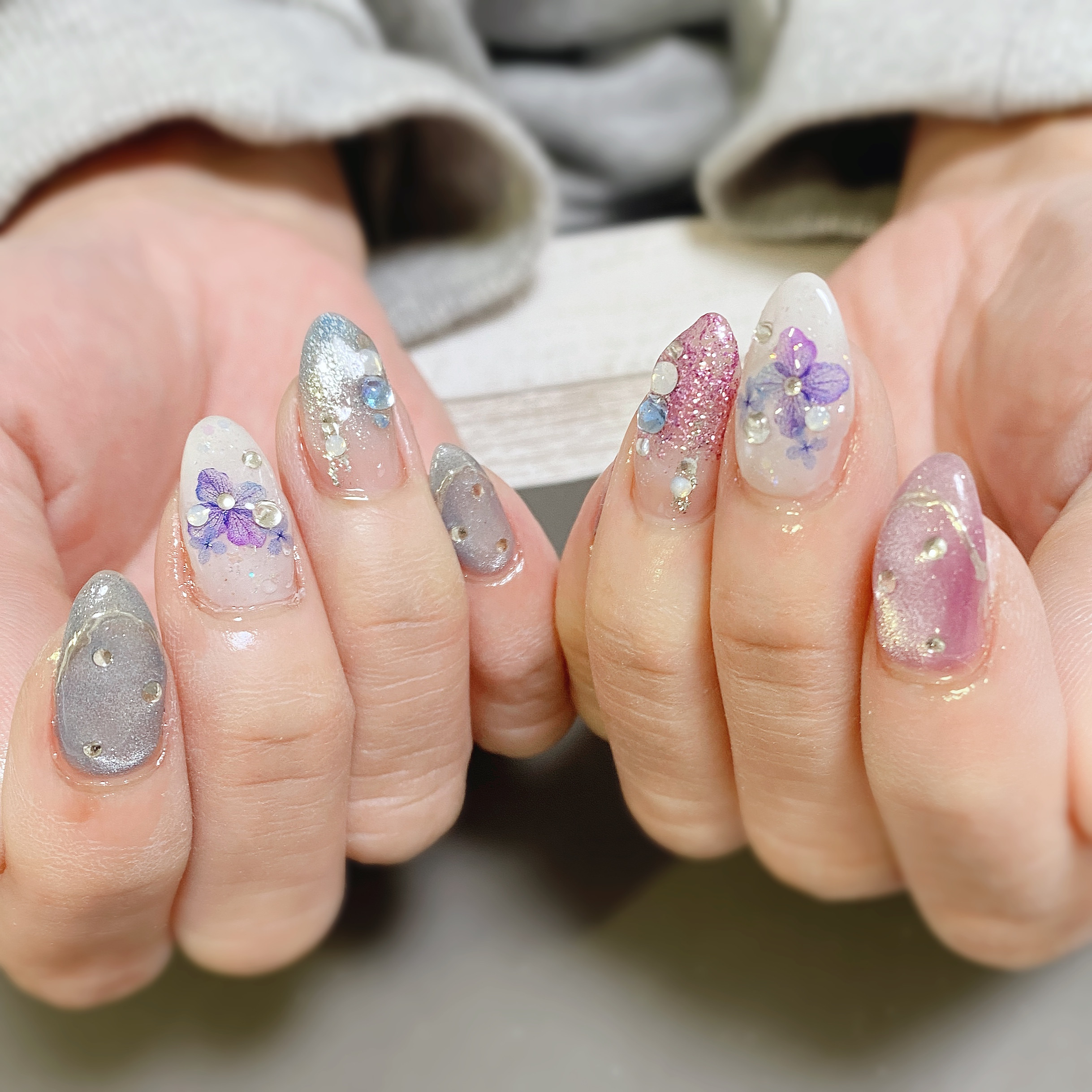 紫陽花ネイル