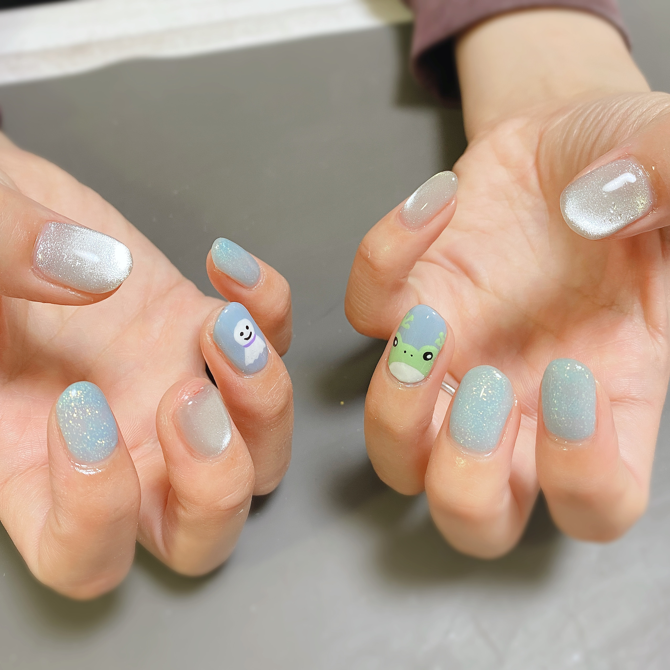 カエル×てるてる坊主ネイル