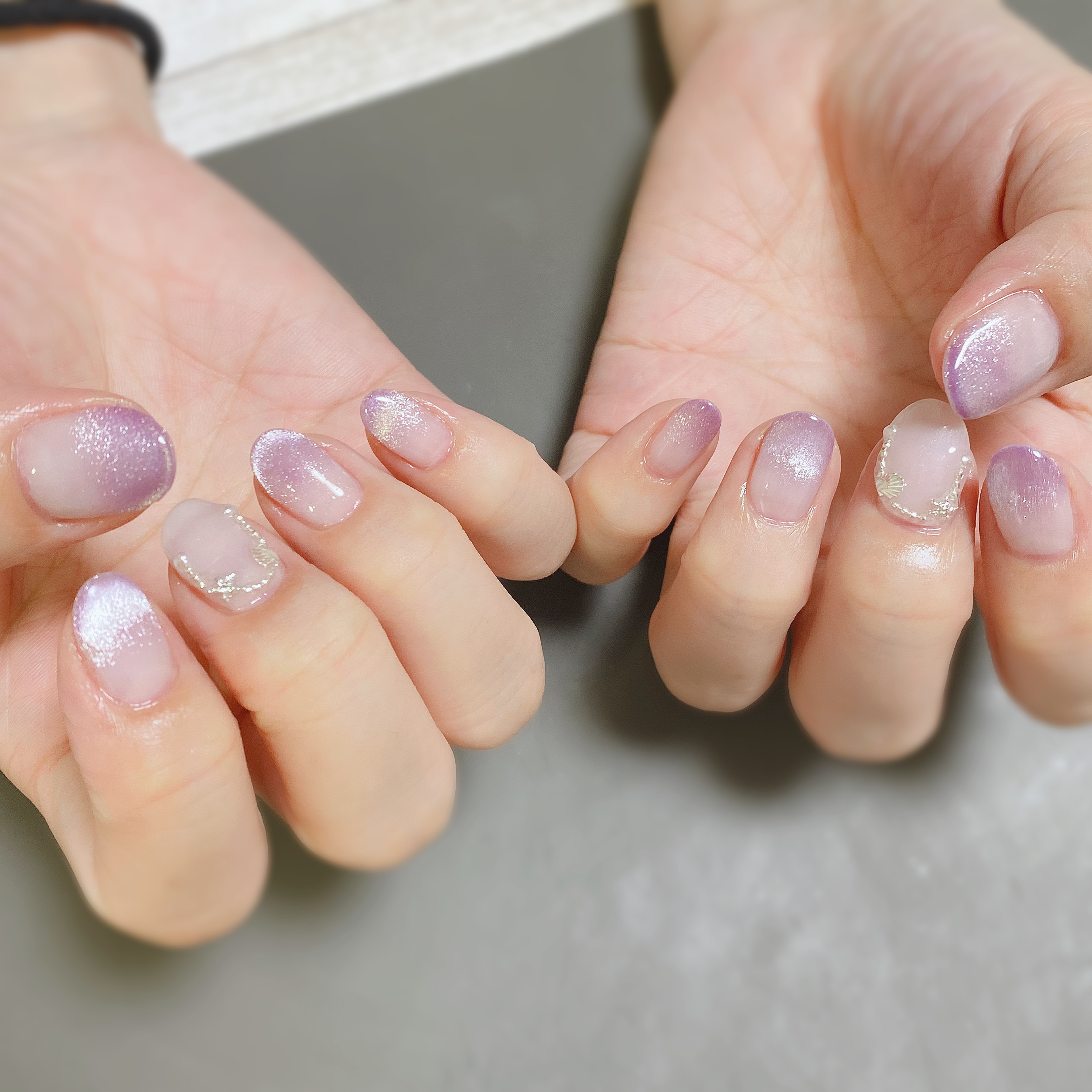 パープルマグネットネイル