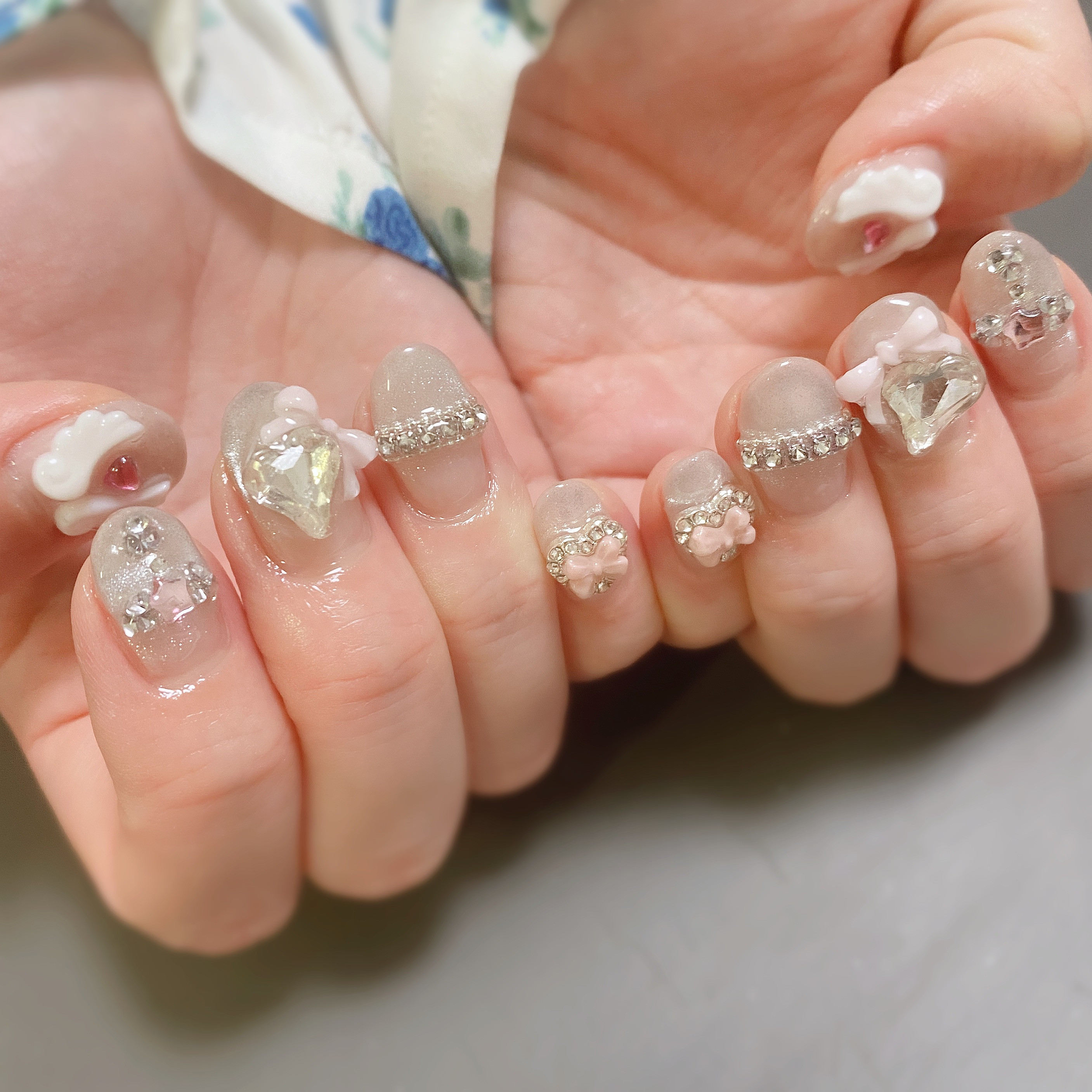 ハート×リボンネイル