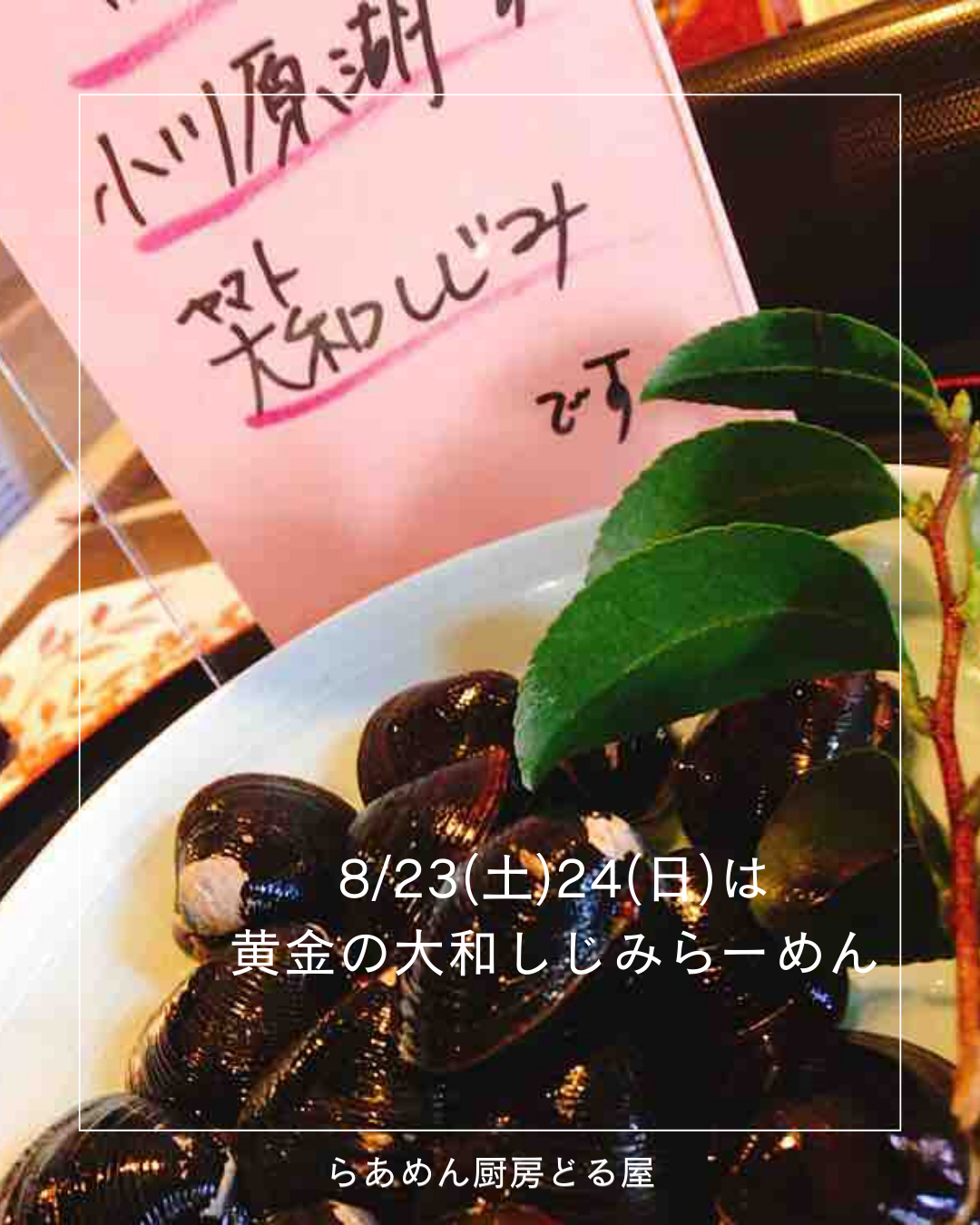 8/23.24は「黄金の大和しじみらーめん」