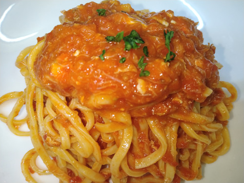 セイコガニのパスタ2種