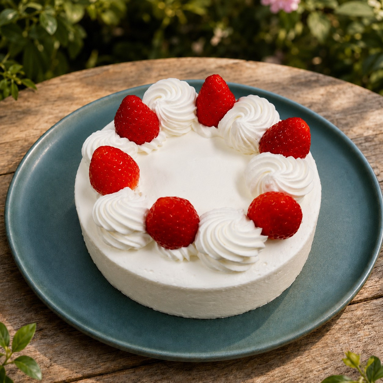 生クリームいちごのデコレーション