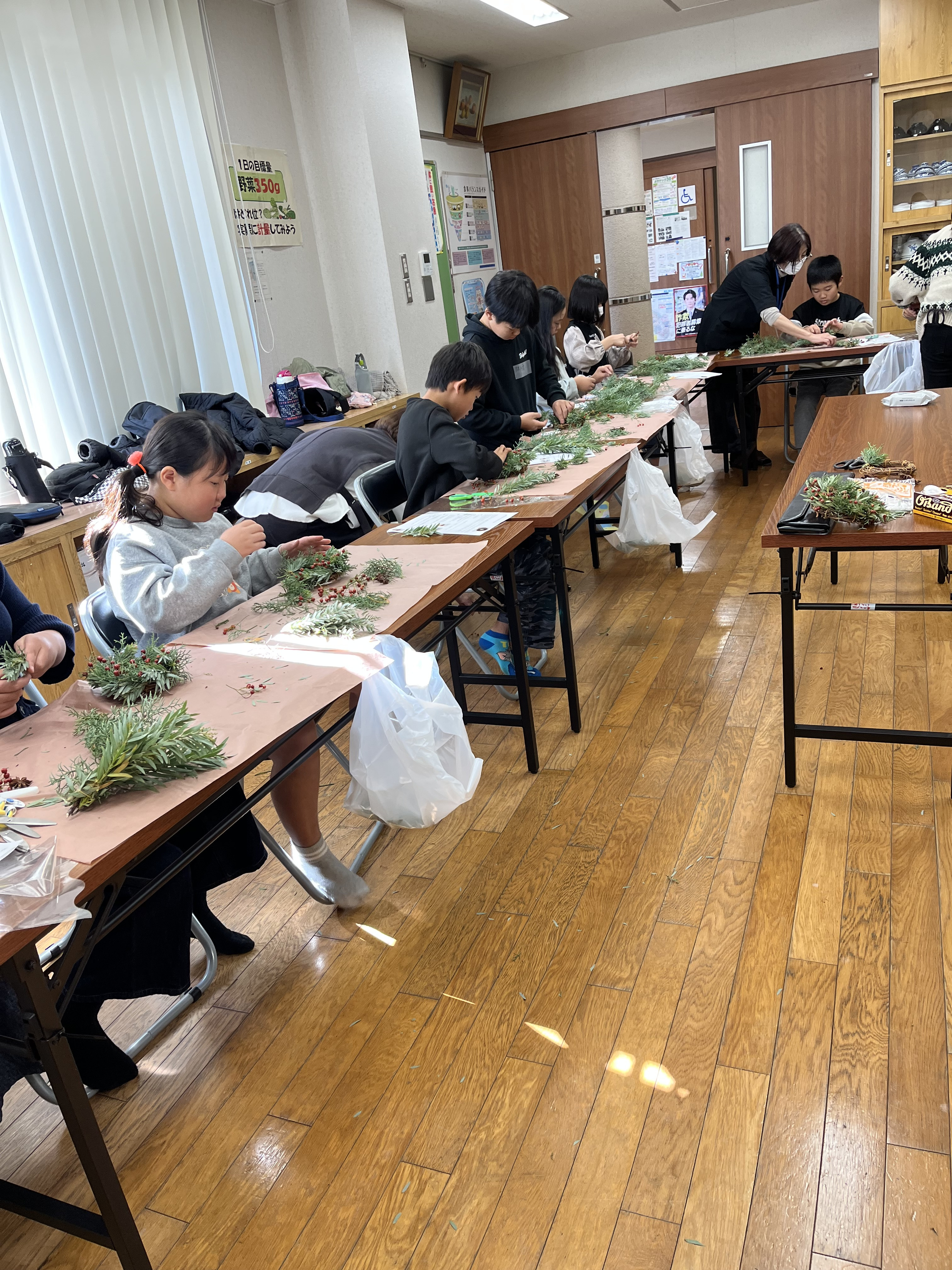 福岡/若宮公民館　小学生のリース講座ご報告