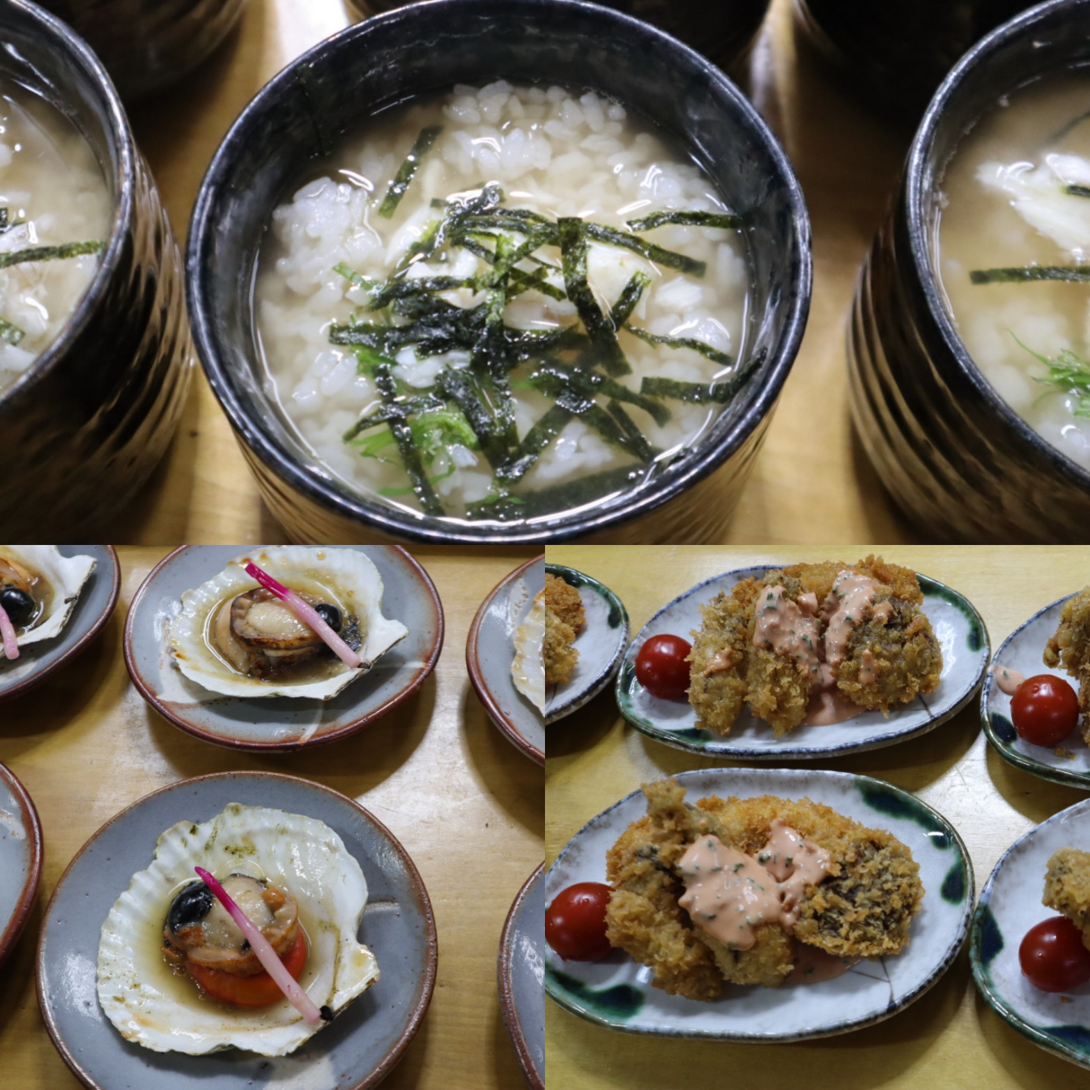 締めのご飯は鯛雑炊です