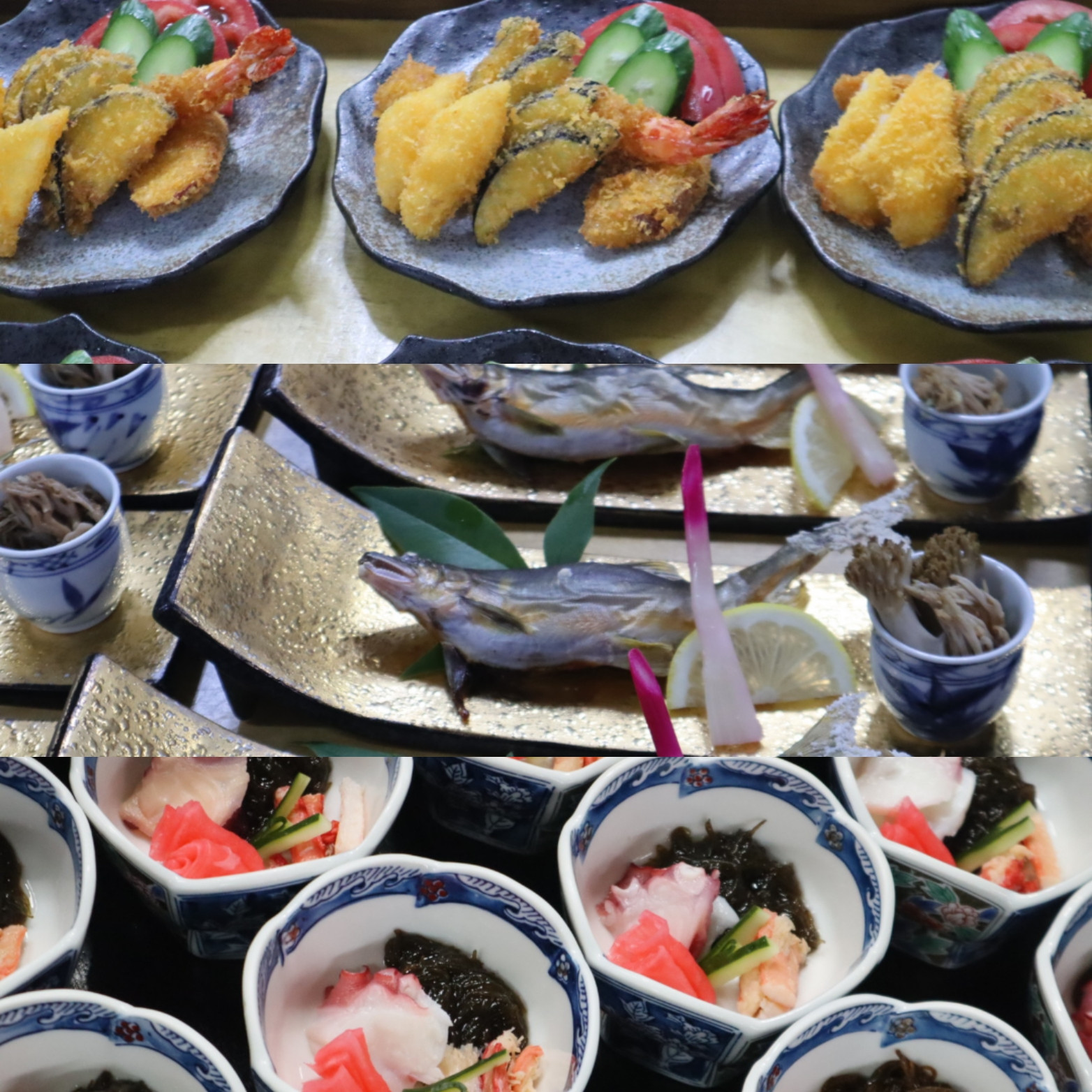 焼き魚は子持の天然鮎です