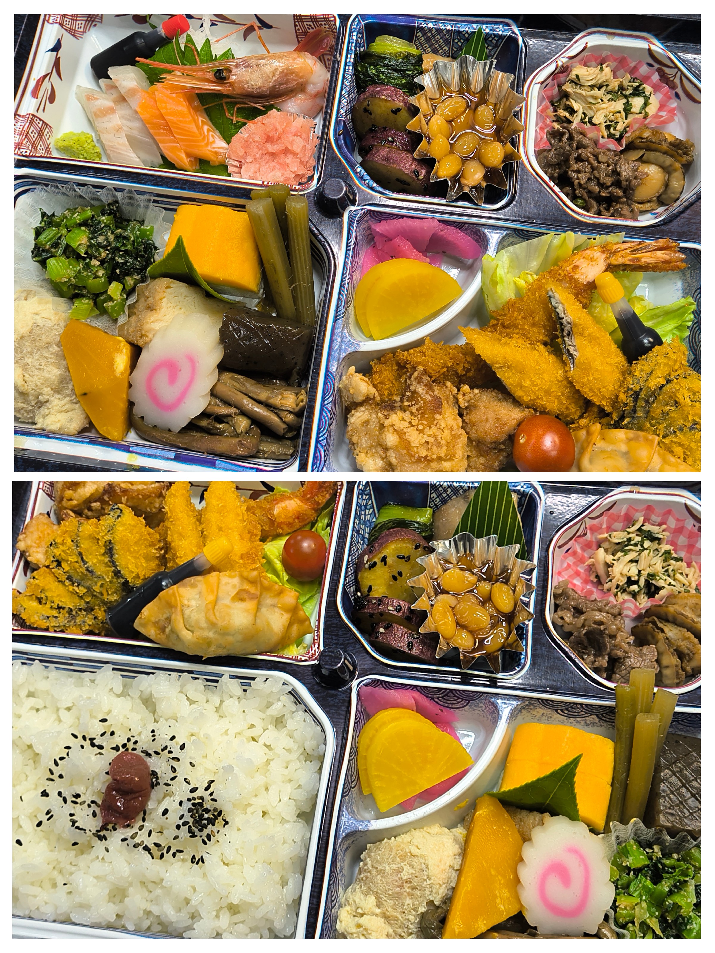 本日ご注文のお弁当を並べてみました