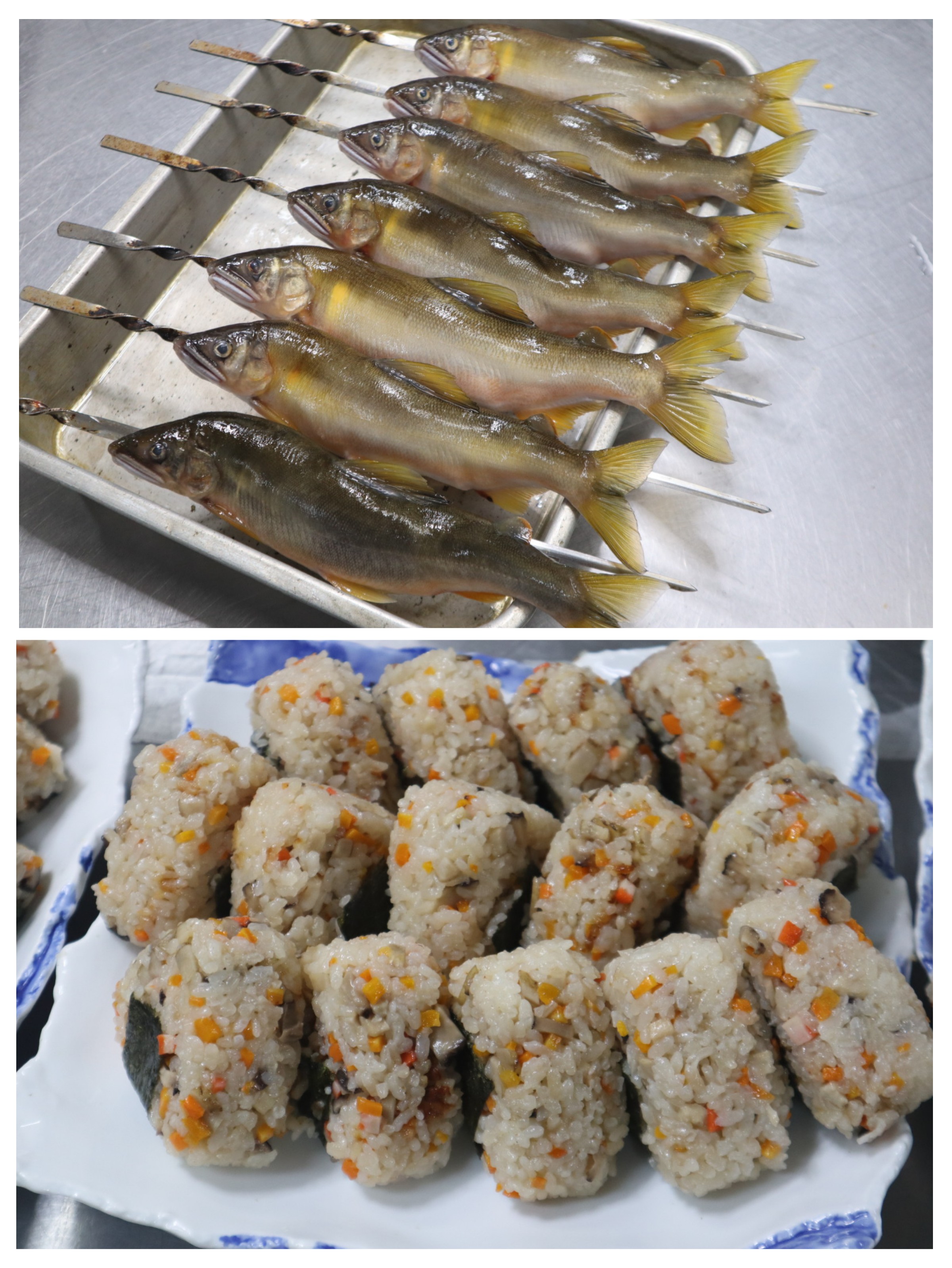 宮川の天然鮎、味めしのオニギリです