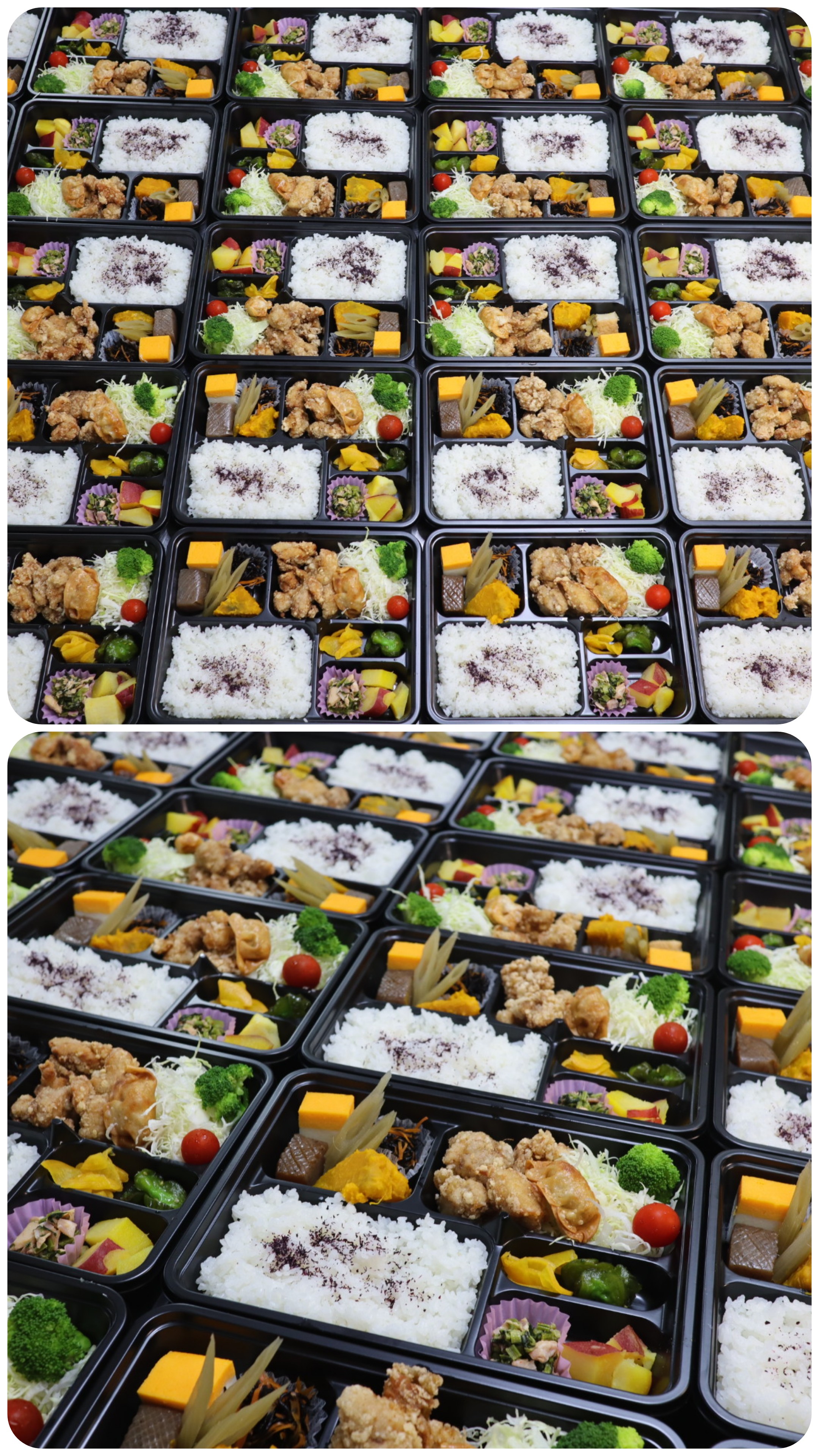 鶏の唐揚げメインのお弁当