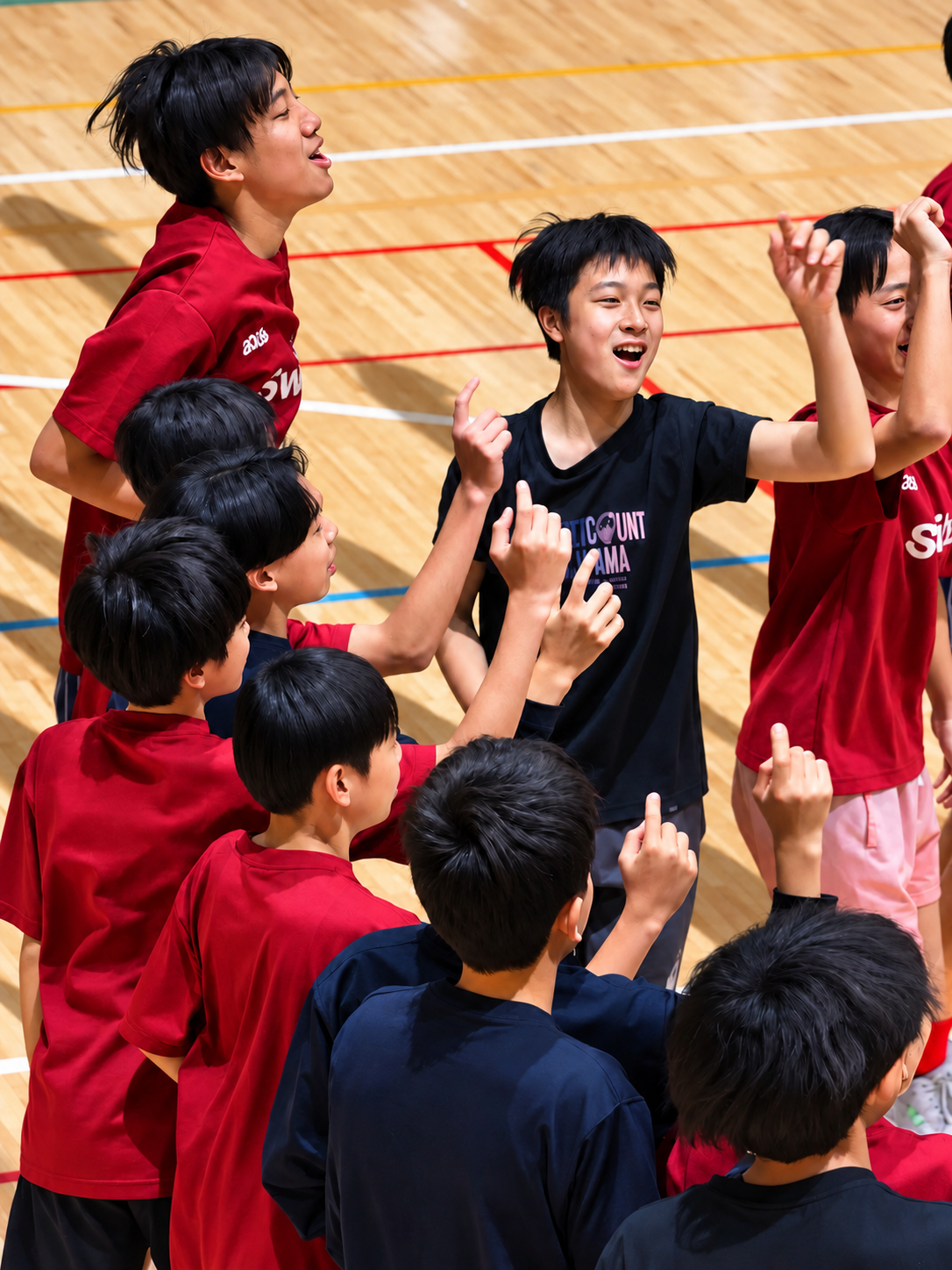 Switch! U15の仲間が笑顔で声を上げる場面