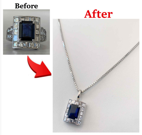 サファイヤリングをネックレスへリフォーム.jpg