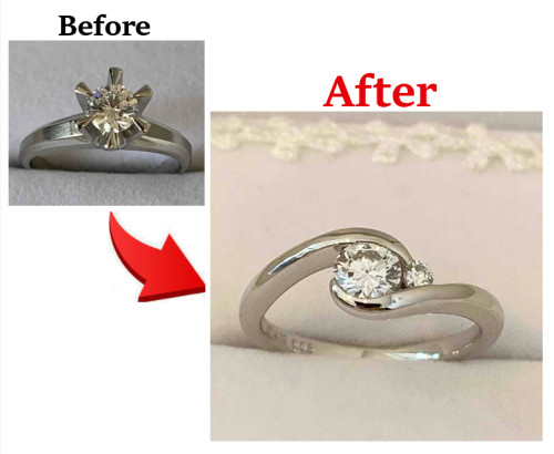 婚約指輪を日常使いの埋め込みリングへリフォーム　更新しました！