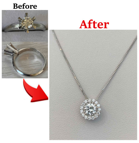 受け継がれたダイヤで作る、花嫁のためのヘイローネックレス　更新しました！