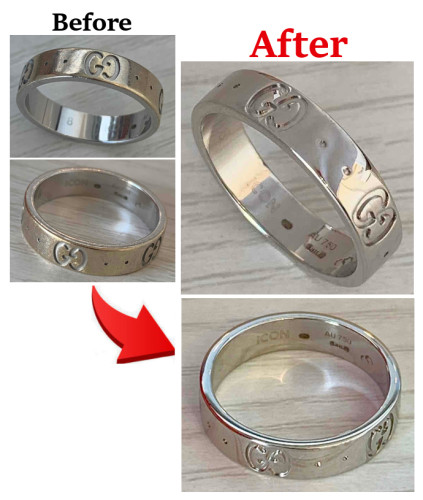 グッチ アイコンリングのロジウムメッキ加工 更新しました！