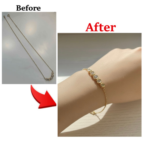 5石ダイヤネックレスのブレスレットリフォーム　更新しました！