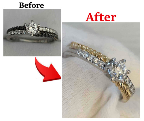 婚約指輪のサイズ直し＆ K18変色修理  更新しました！