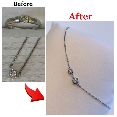 リングとペンダントを一つに｜ダイヤブレスレットリフォーム　更新しました！