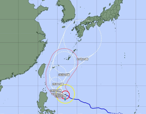 台風7号が接近してきています