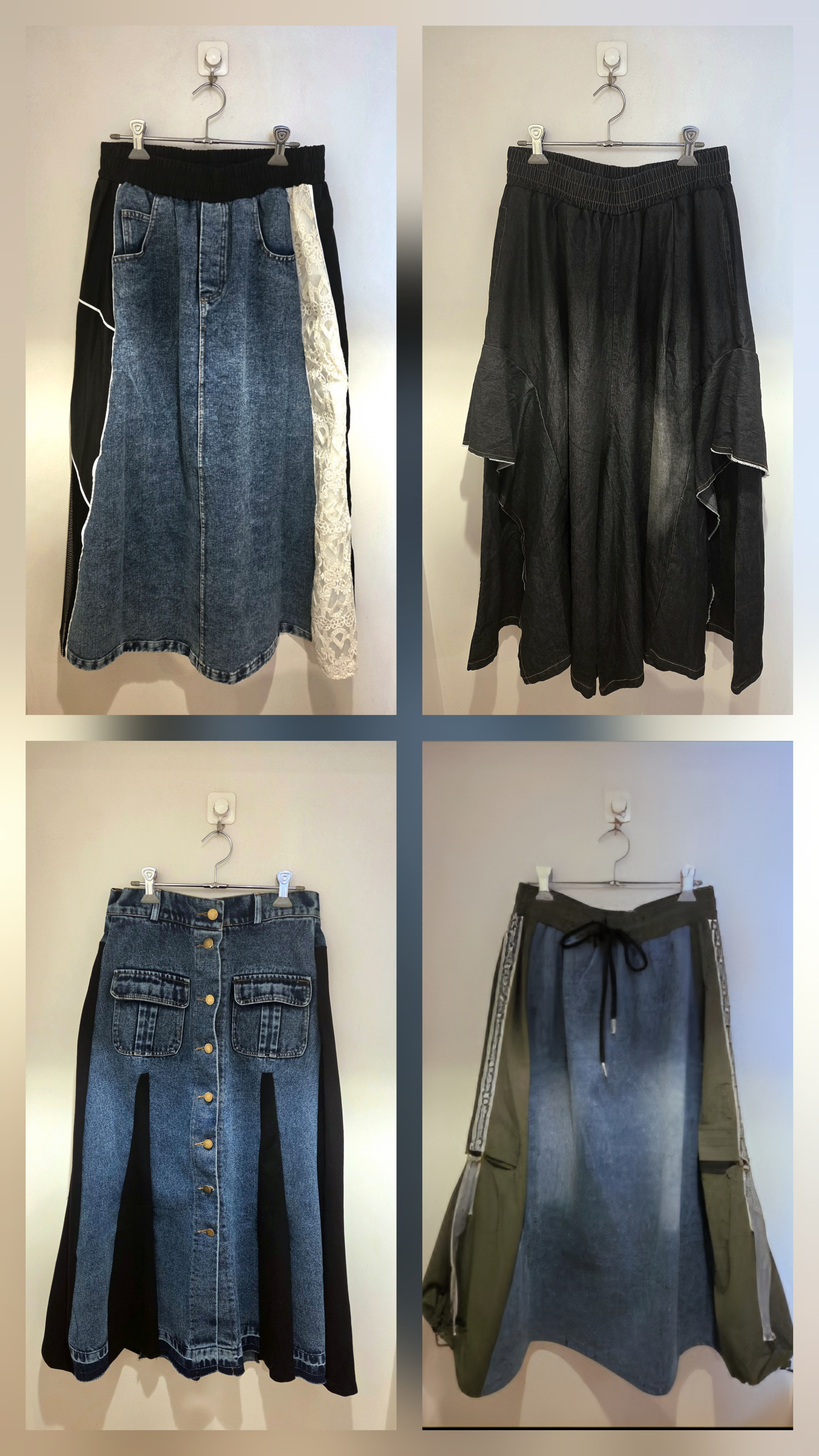 デザインデニムスカート　¥8.690各2色