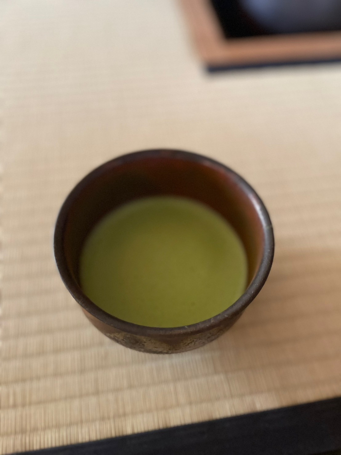 備前のお茶碗で…