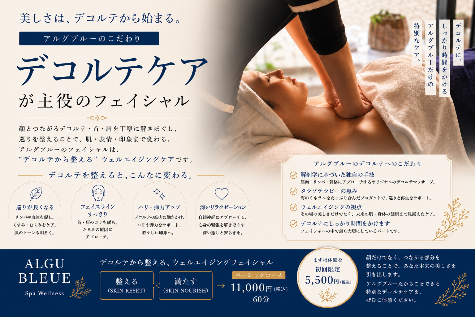 「顔が変わる前に、デコルテが変わる。」