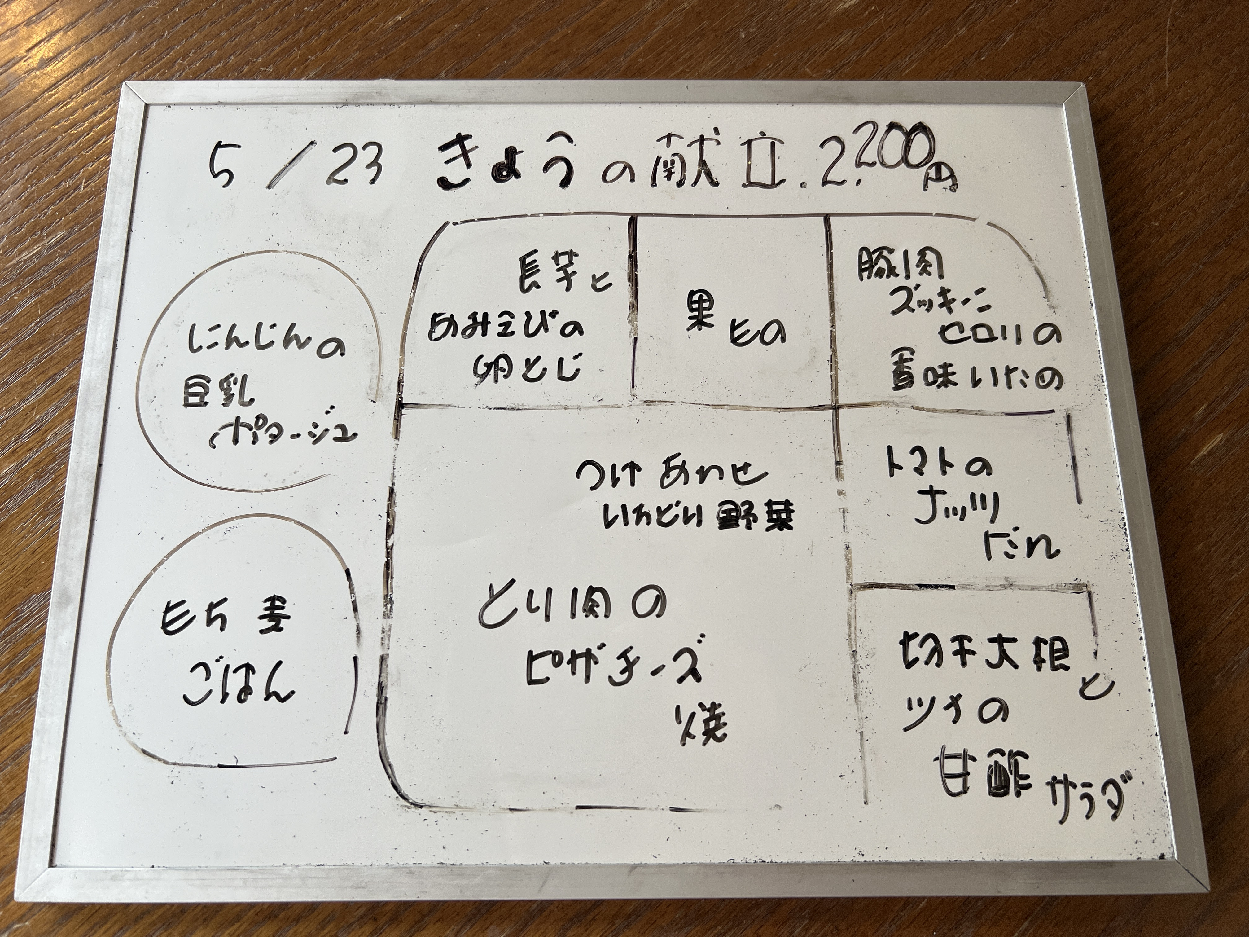 5/23（土）　今日の献立　（昼）夜）