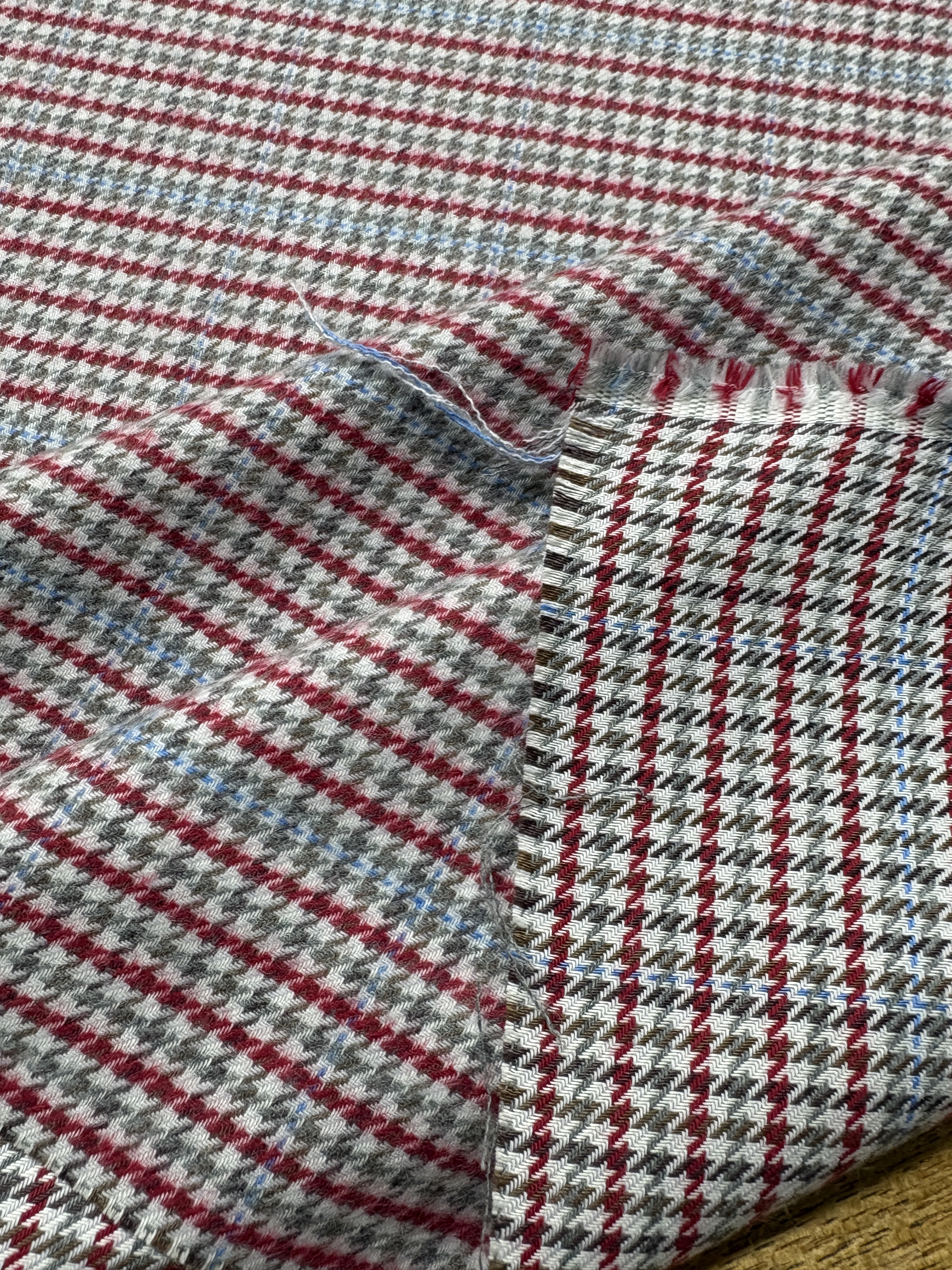 綿起毛ツイルチェック(千鳥格子)