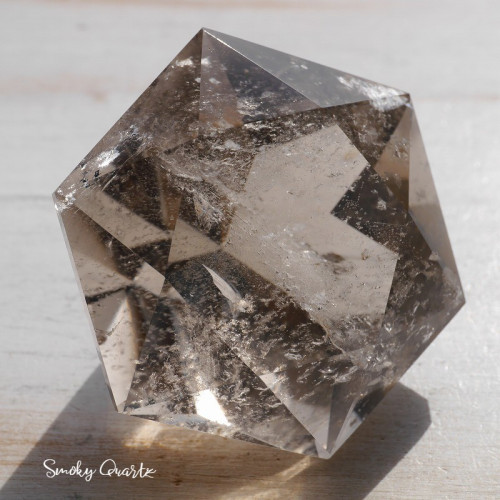 天然石スモーキークォーツ(ブラジル産)ヘキサゴンダイヤモンドカット