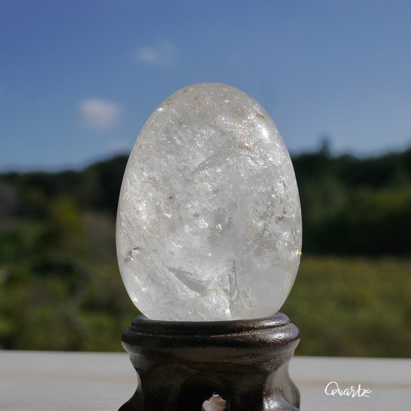 天然石キラキラ虹入り水晶(ブラジル産)エッグ型 研磨石たまご☆それぞれ現物画像あり