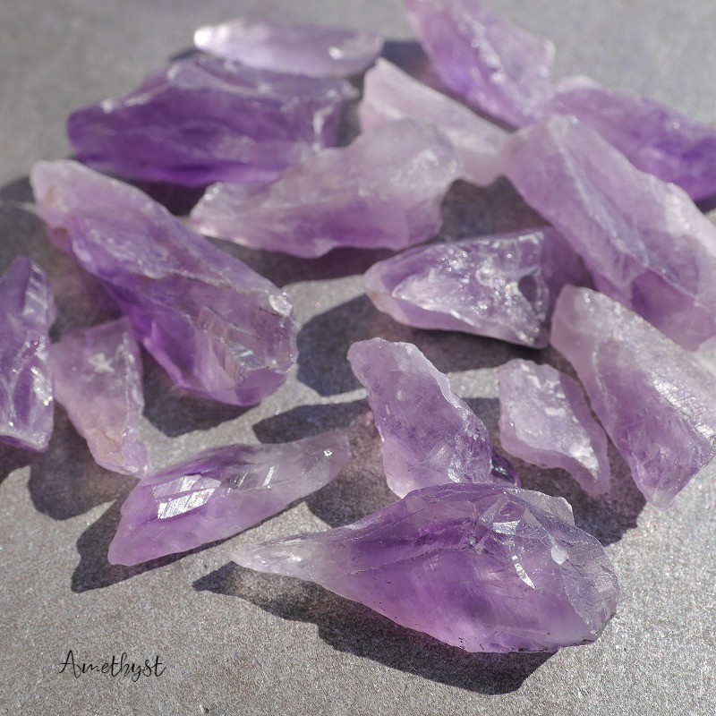 天然石アメジスト 約50g分詰合せ(ブラジル産)紫水晶結晶原石ラフロック穴なし鉱物鉱石