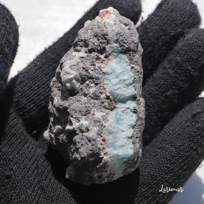 天然石ラリマー約59g約58mm(ドミニカ共和国産)母岩付き原石ラフロック鉱物鉱石