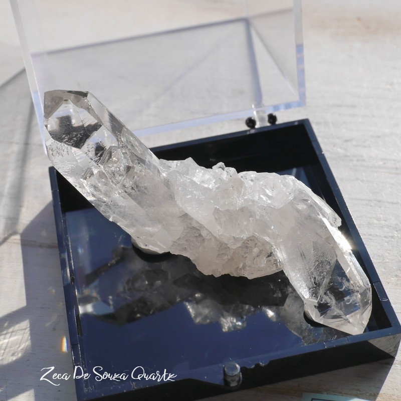 天然石 約53g ケース高さ約68mm 水晶クラスター(ゼカ・デ・ソウザ産)ラベル付き 透明クリスタル結晶原石 簡易キット