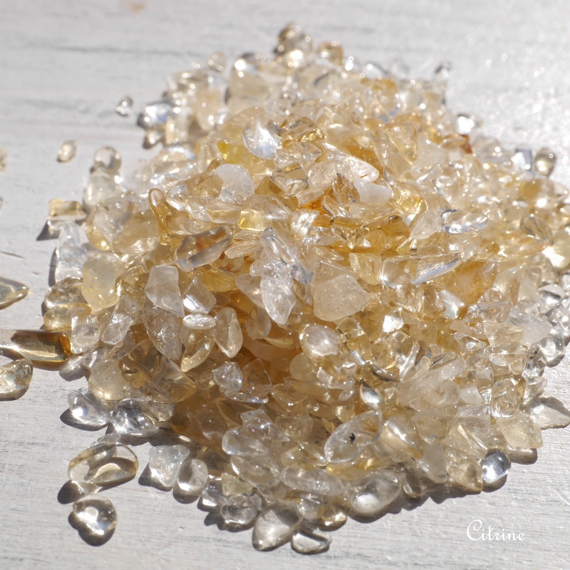 天然石シトリン(ブラジル産)約30g分詰合せ約2～9mm小粒さざれ石 穴なし 黄水晶11月誕生石