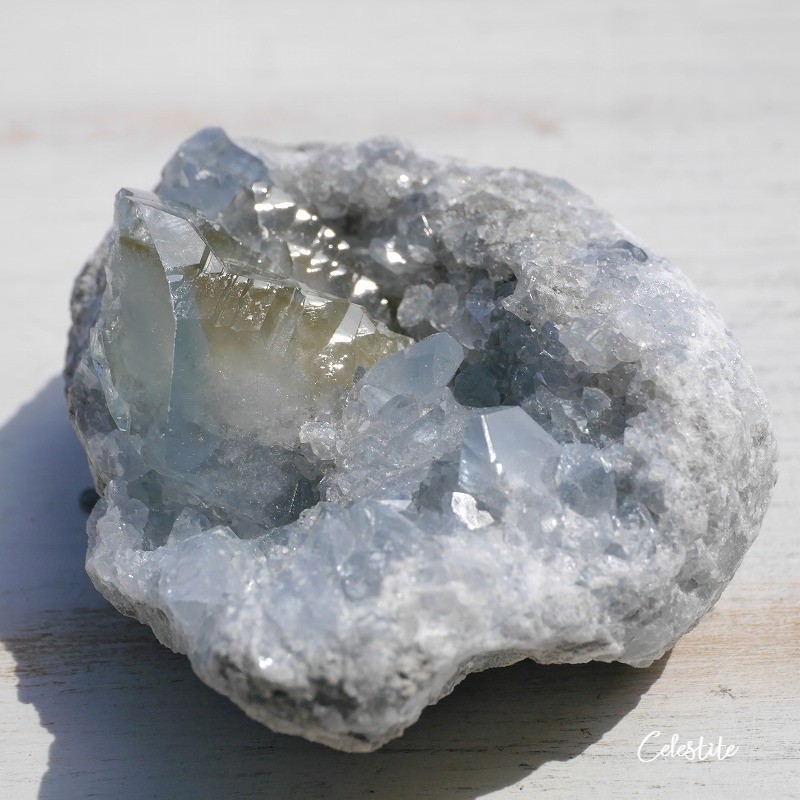 天然石 約285g約80mmセレスタイト(マダガスカル産)クラスター原石結晶ぎっしり天青石