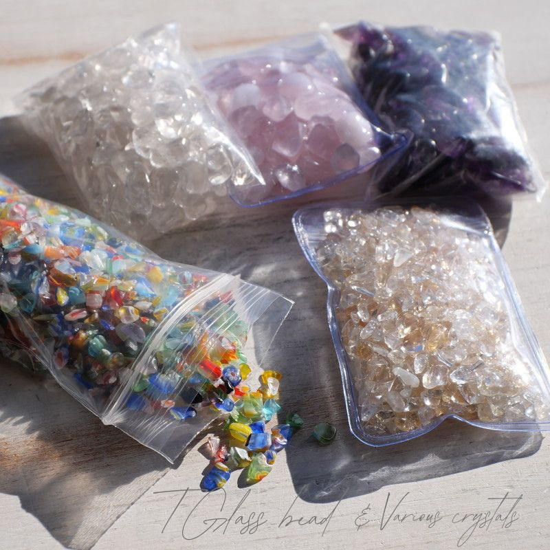 福袋❁トンボ玉&天然石水晶各種5点セット 水晶 ローズクォーツ アメジスト シトリン