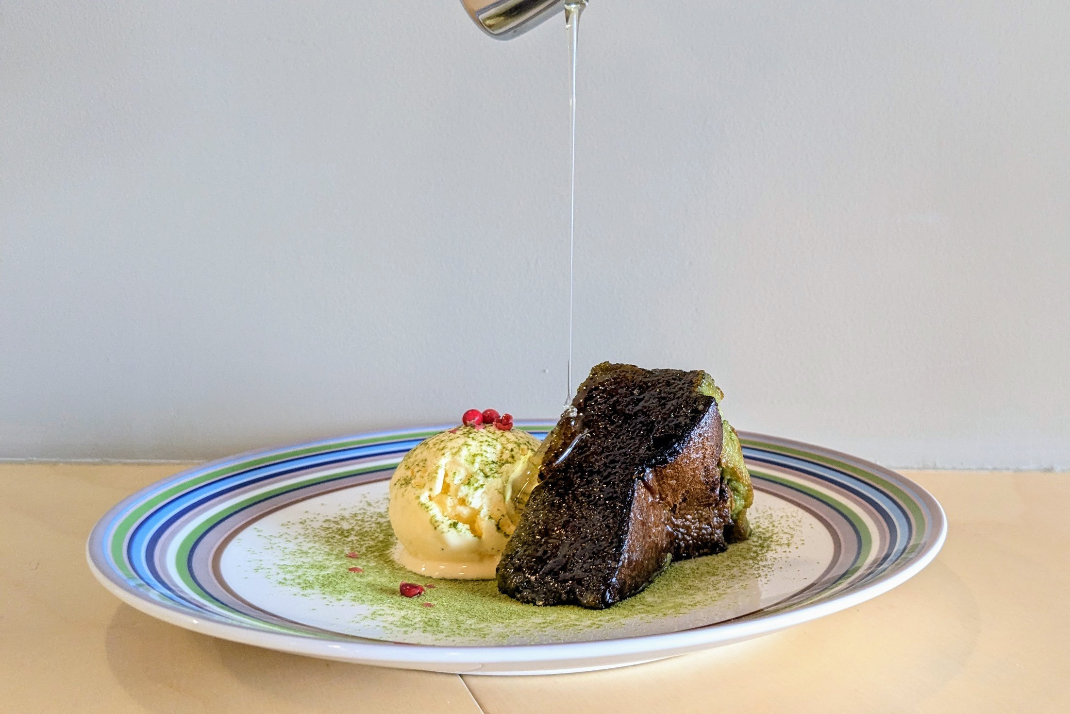 抹茶のブリュレチーズケーキ