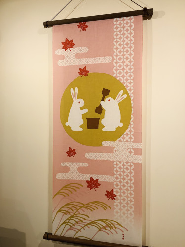 手ぬぐい「餅つきうさぎ」