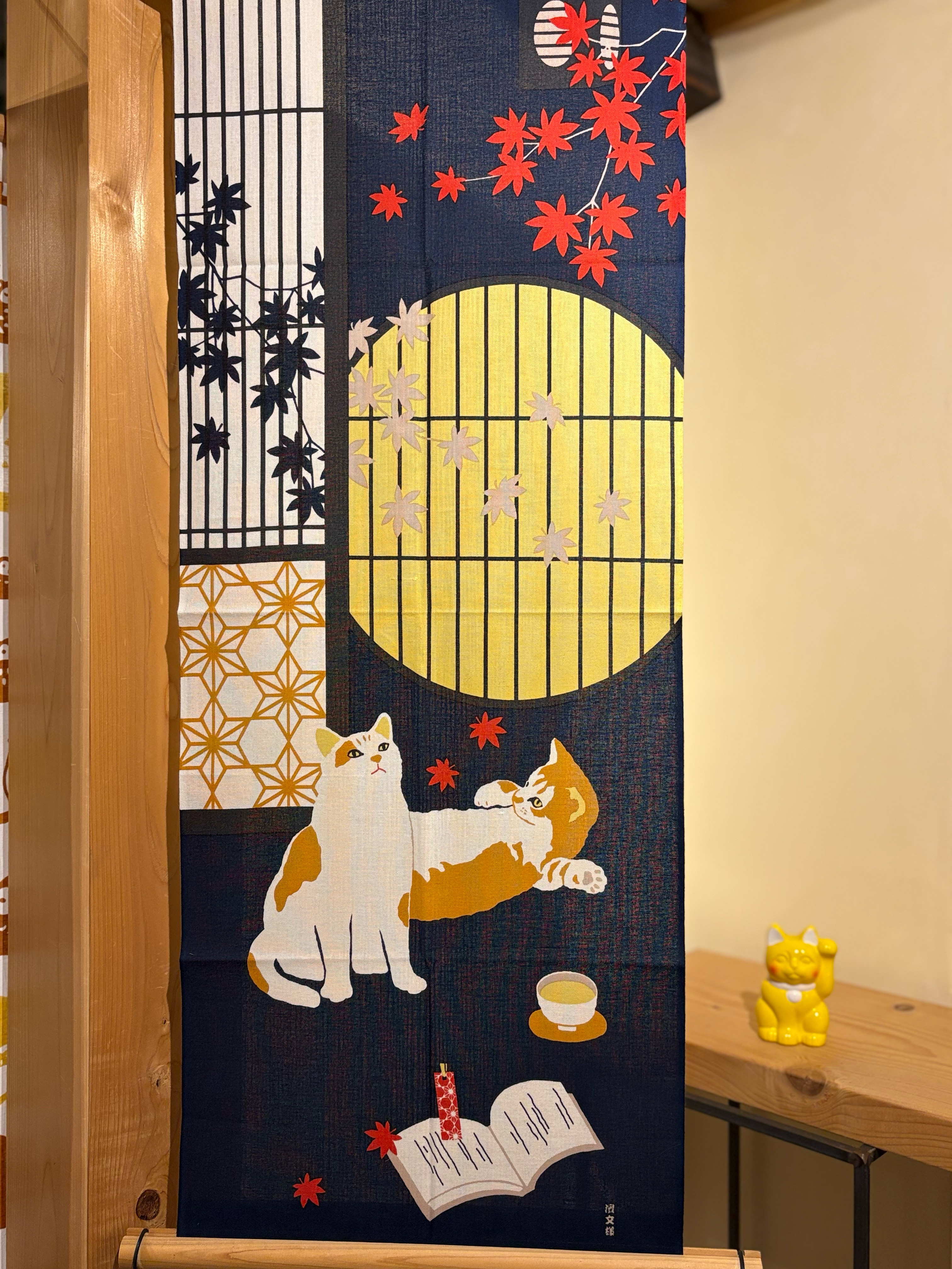 絵手ぬぐい「秋の夜長