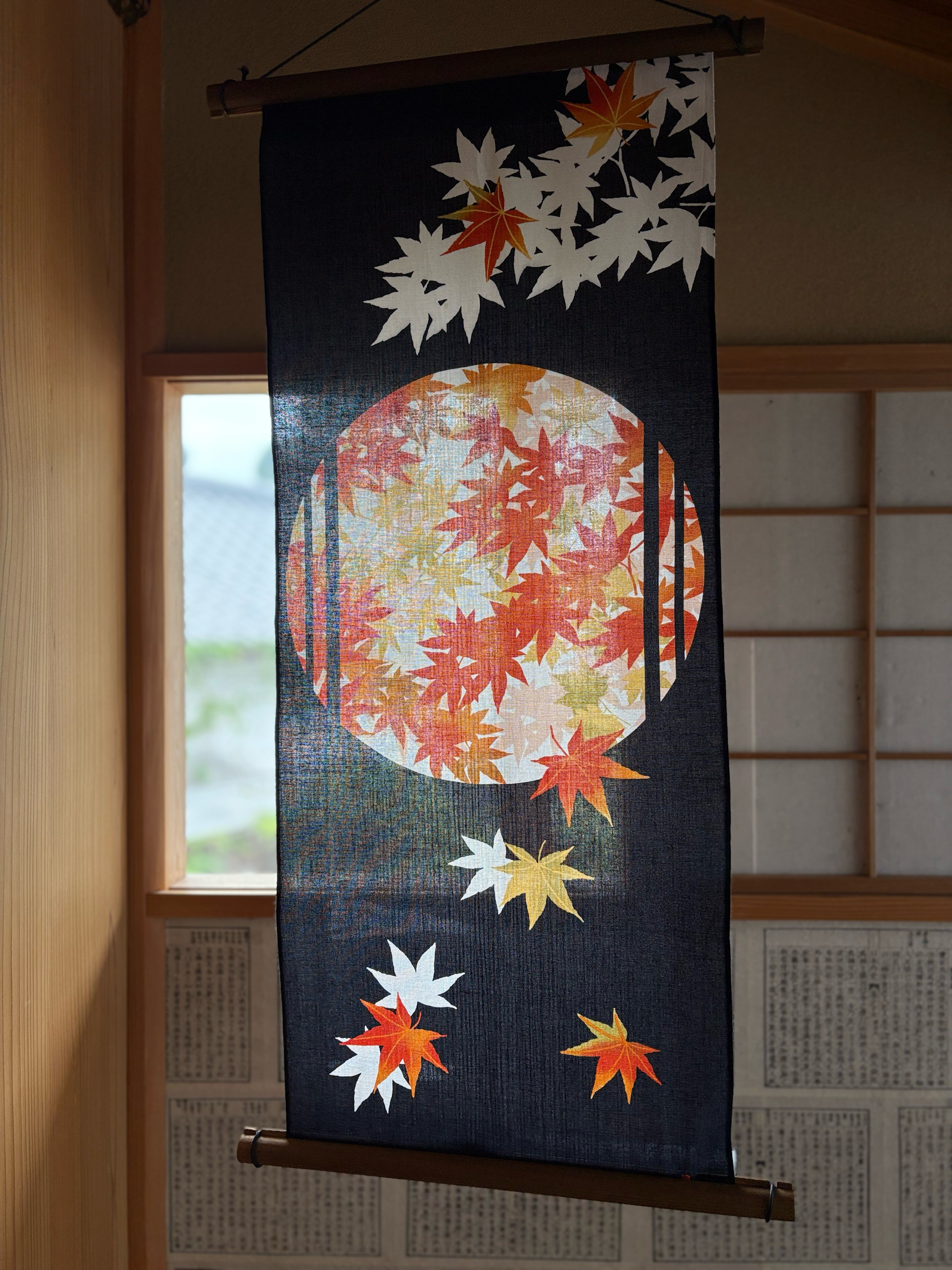 絵手ぬぐい「紅葉優美」